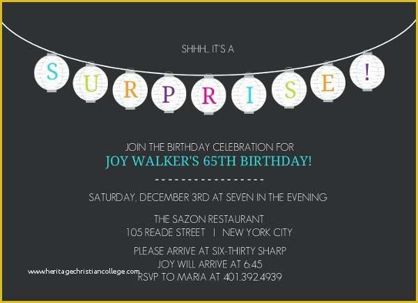 Surprise Invitation Templates Free Of Surprise Party Invitation Templates