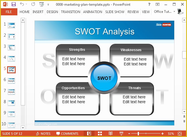 Swot Analysis Template Powerpoint Free Of Best Swot Powerpoint Templates