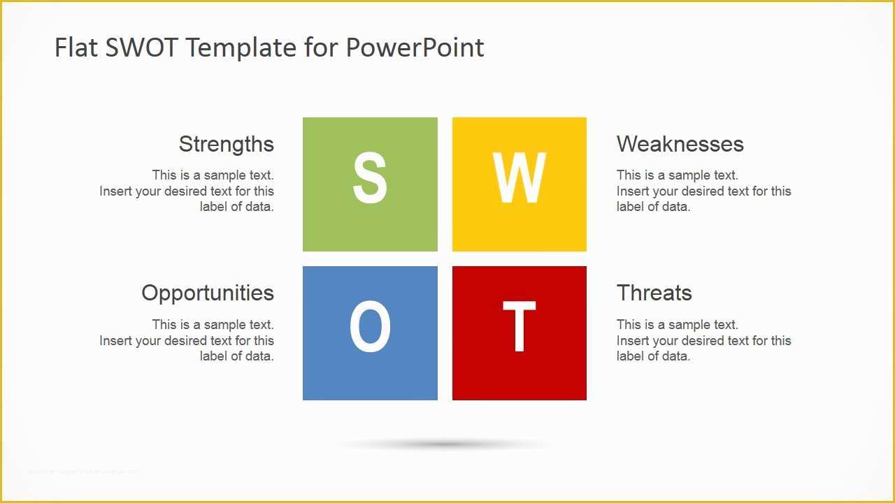 Swot Analysis Template Powerpoint Free Of Flat Swot Analysis Design for Powerpoint Slidemodel
