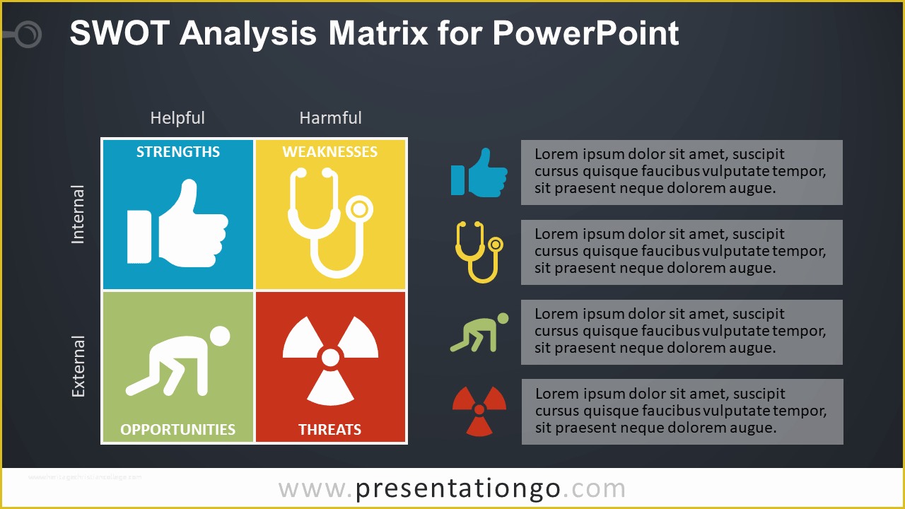 Swot Analysis Template Powerpoint Free Of Swot Analysis Matrix for Powerpoint Presentationgo
