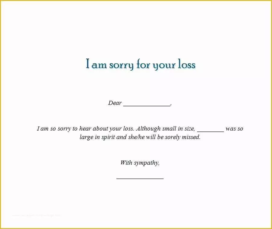 Sympathy Card Templates Free Download Of sorry for Your Loss Card Template – Spitznasfo