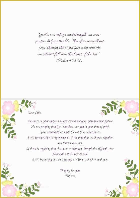 Sympathy Card Templates Free Download Of Sympathy Card Template Full Size Sample Plus Templates