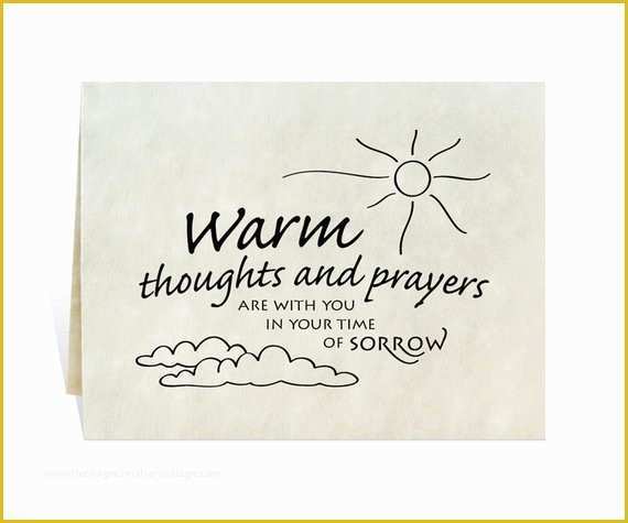 Sympathy Card Templates Free Download Of Sympathy Card Warm thoughts and Prayers are with You In Your