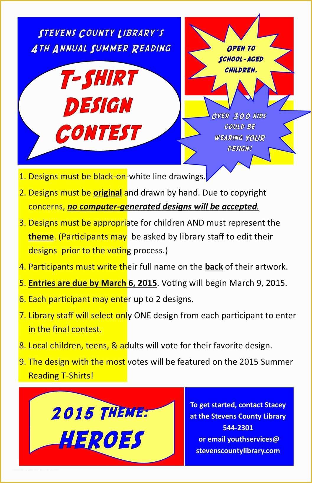 T Shirt Design Contest Flyer Template Free Of 2015 Summer Reading T Shirt Design Contest