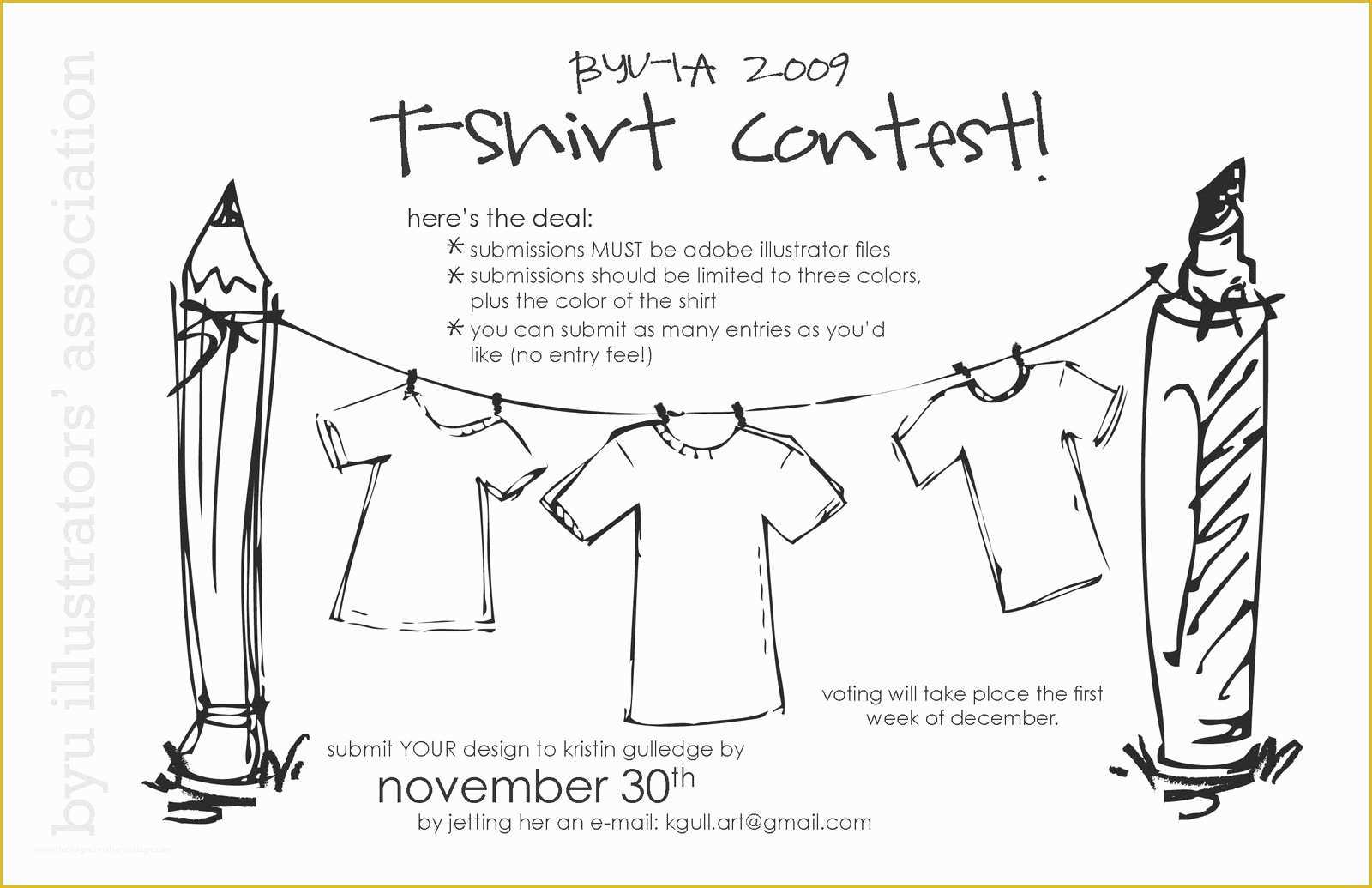 T Shirt Design Contest Flyer Template Free Of byu Illustrators association T Shirt Reminder