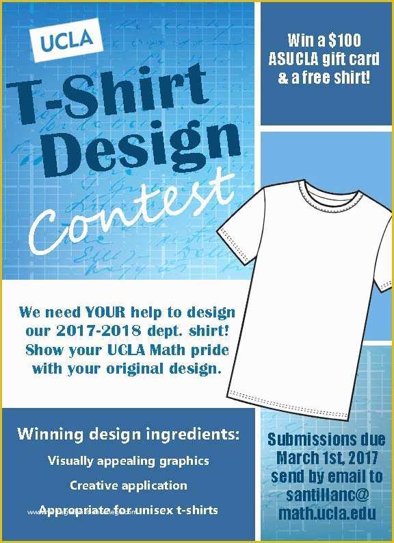 T Shirt Design Contest Flyer Template Free Of the Ucla Math T Shirt Design Contest is Back