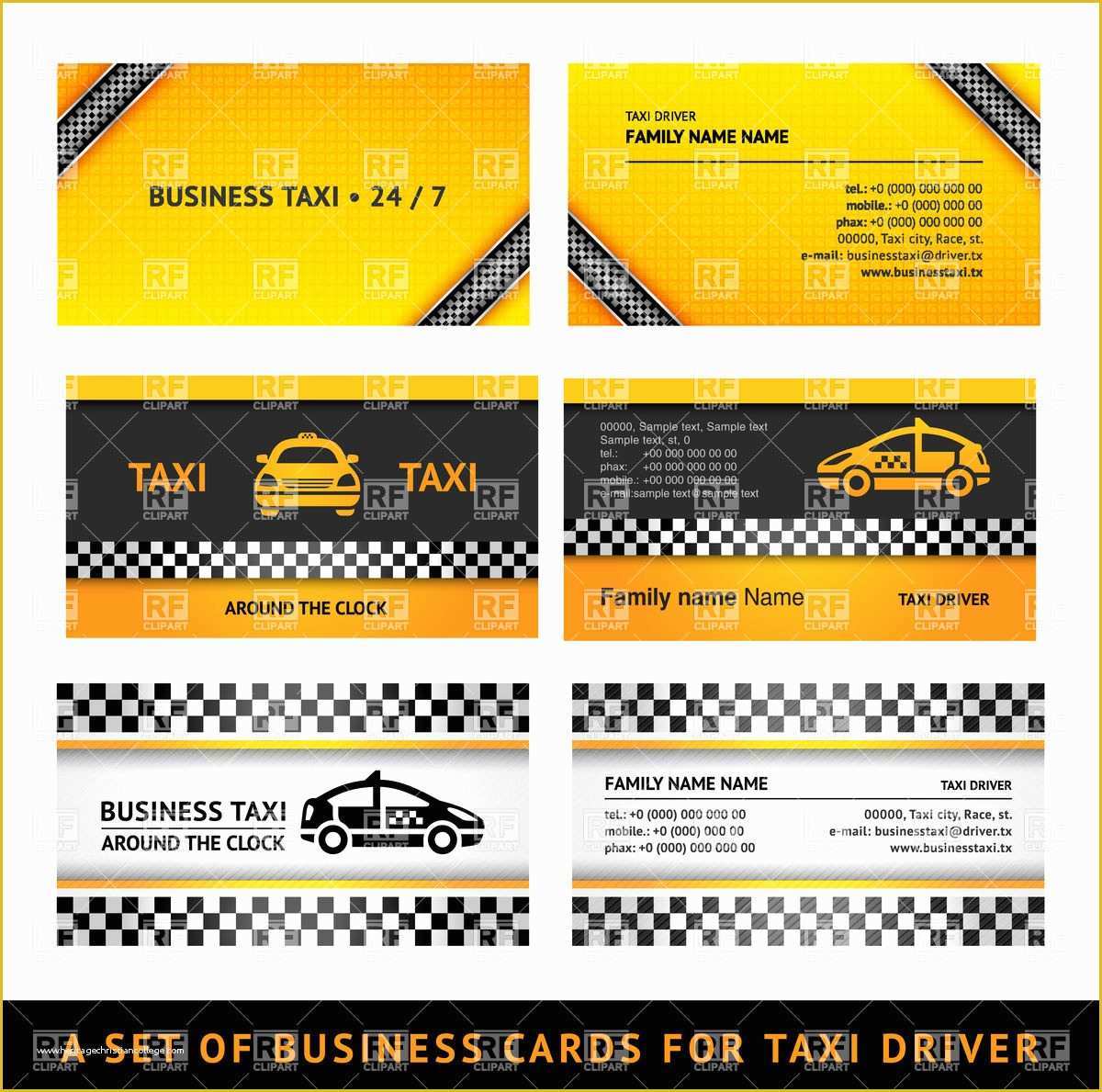 Taxi Business Cards Templates Free Download Of Business Card Templates for Taxi Service Royalty Free