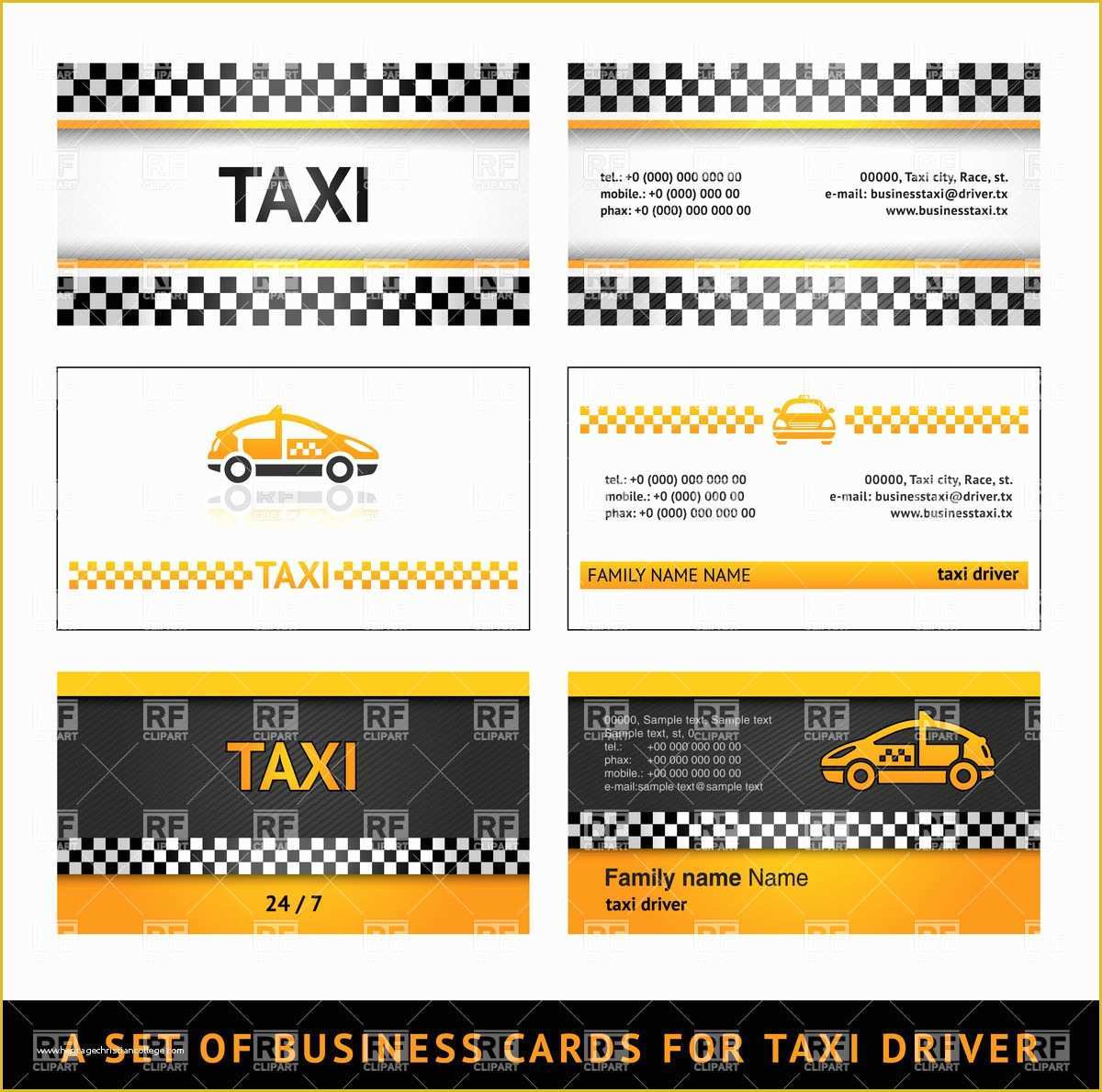 Free Taxi Business Card Templates Printable