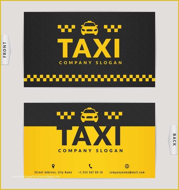 Taxi Business Cards Templates Free Download Of Taxi Business Card Yellow with Black Color Vector Template