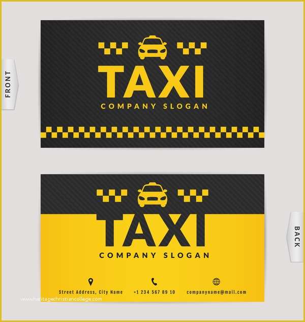 Taxi Business Cards Templates Free Download Of Taxi Business Card Yellow with Black Color Vector Template