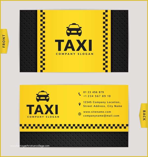 Taxi Business Cards Templates Free Download Of Taxi Business Card Yellow with Black Color Vector Template