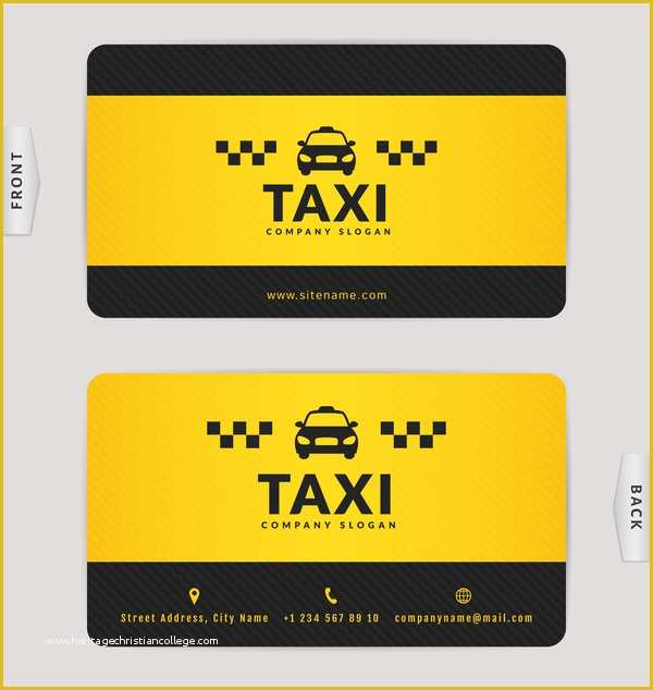Taxi Business Cards Templates Free Download Of Taxi Business Card Yellow with Black Color Vector Template