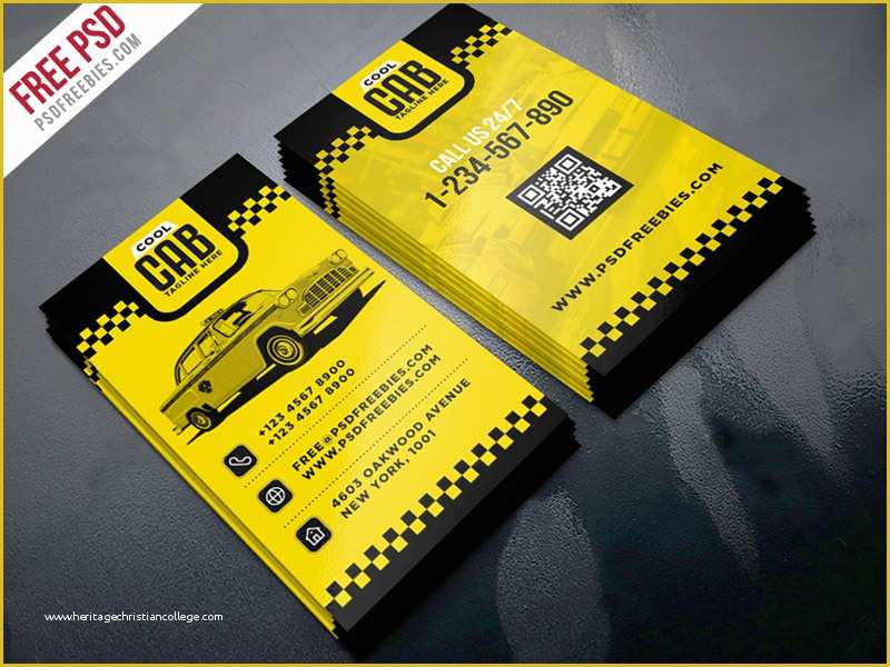 Taxi Business Cards Templates Free Download Of Taxi Cab Service Business Card Template Psd