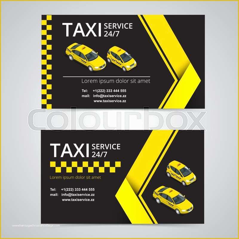 Taxi Business Cards Templates Free Download Of Taxi Card for Taxi Drivers Taxi Service Vector Business