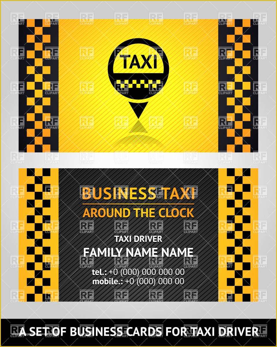 Taxi Business Cards Templates Free Download Of Yellow Checkered Taxi Business Card Template Vector Image