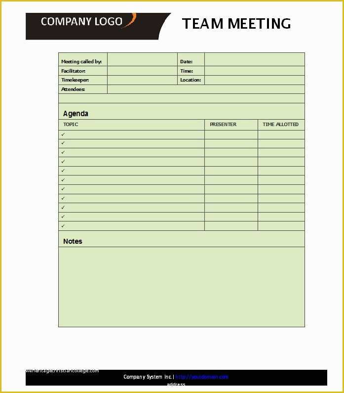 Team Meeting Minutes Template Free Of 46 Effective Meeting Agenda Templates Template Lab