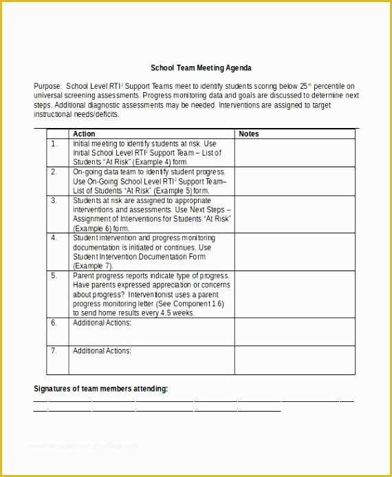 Team Meeting Minutes Template Free Of 9 School Team Meeting Agenda Template