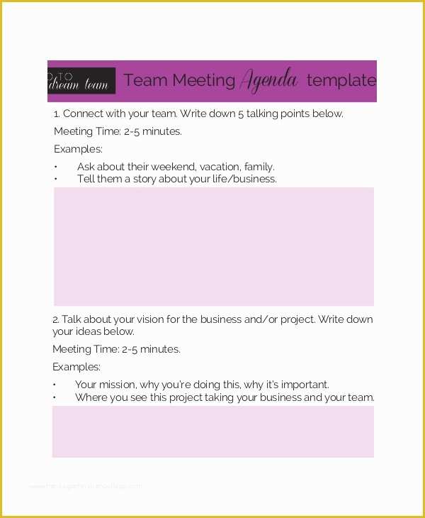 Team Meeting Minutes Template Free Of Business Meeting Agenda Template – 10 Free Word Pdf