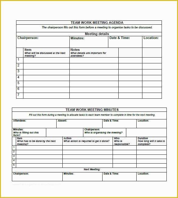 Team Meeting Minutes Template Free Of Meeting Minutes Templates 12 Free Word Excel Samples