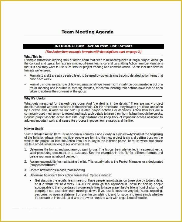 Team Meeting Minutes Template Free Of Project Agenda Template 6 Free Word Pdf Documents