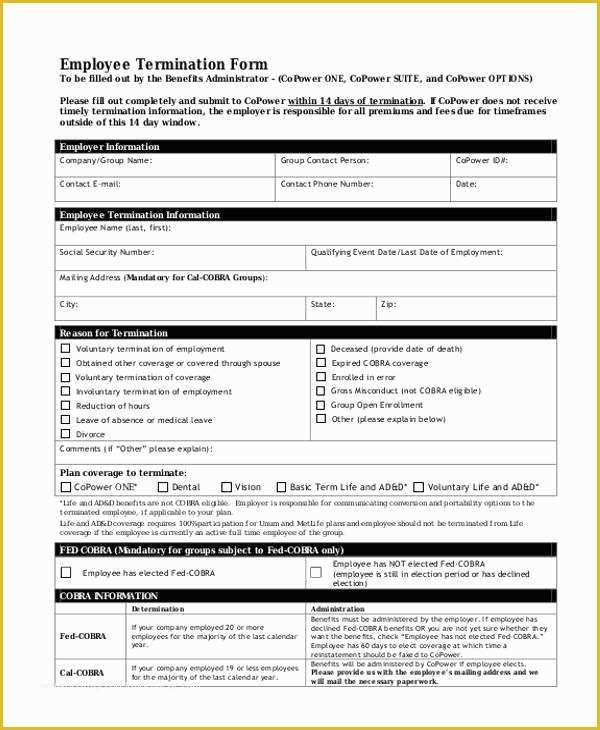 Termination form Template Free Of 18 Employee Termination Templates Word Pdf Excel