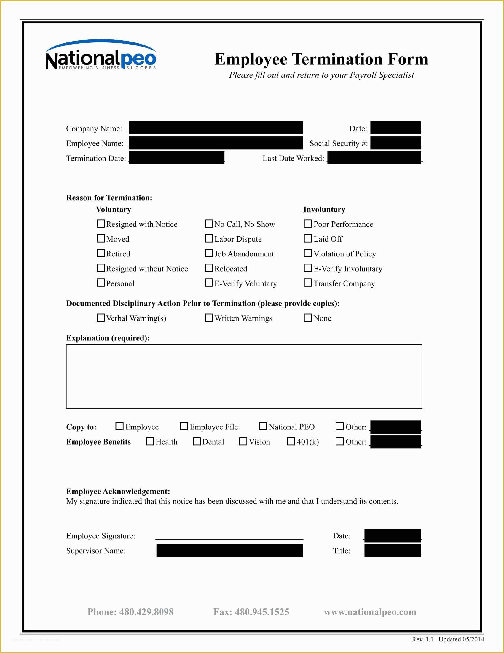 Termination form Template Free Of 3 Employee Termination forms Word Pdf