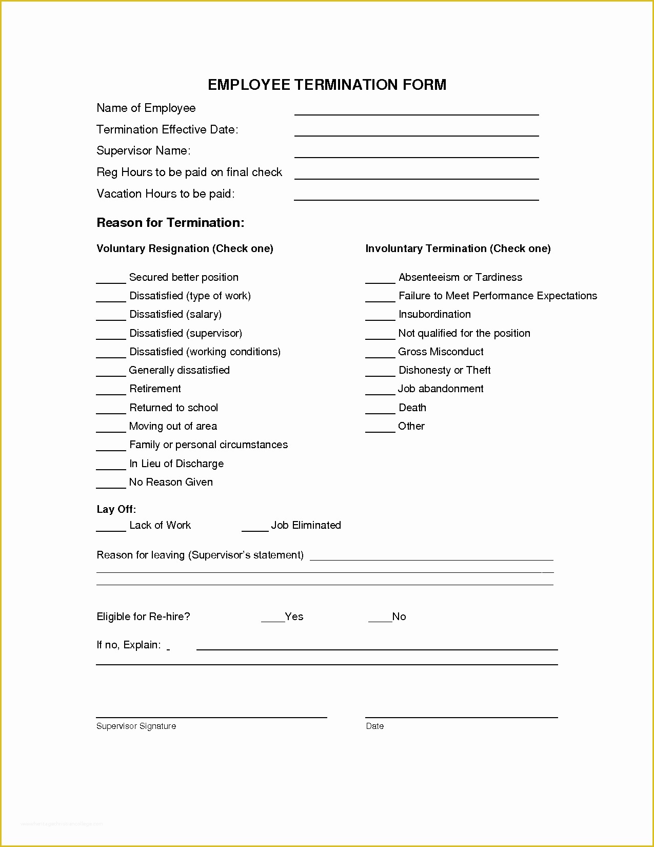 Termination form Template Free Of 9 Best Of Employee Termination Notice form Free