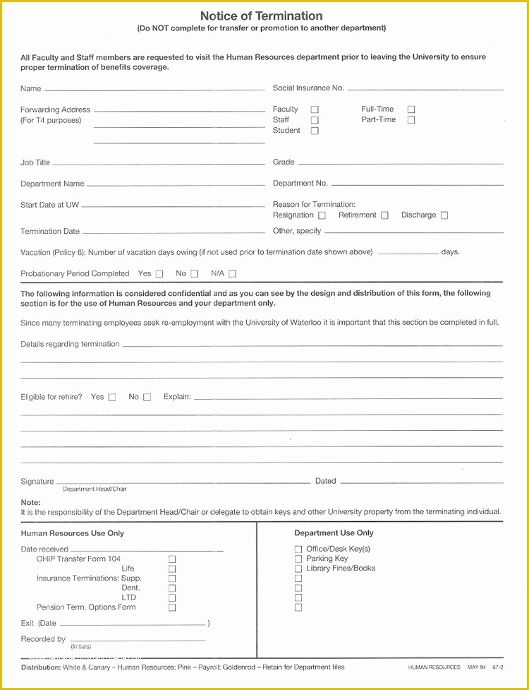 Termination form Template Free Of Employee Pink Slip Template Bing Images