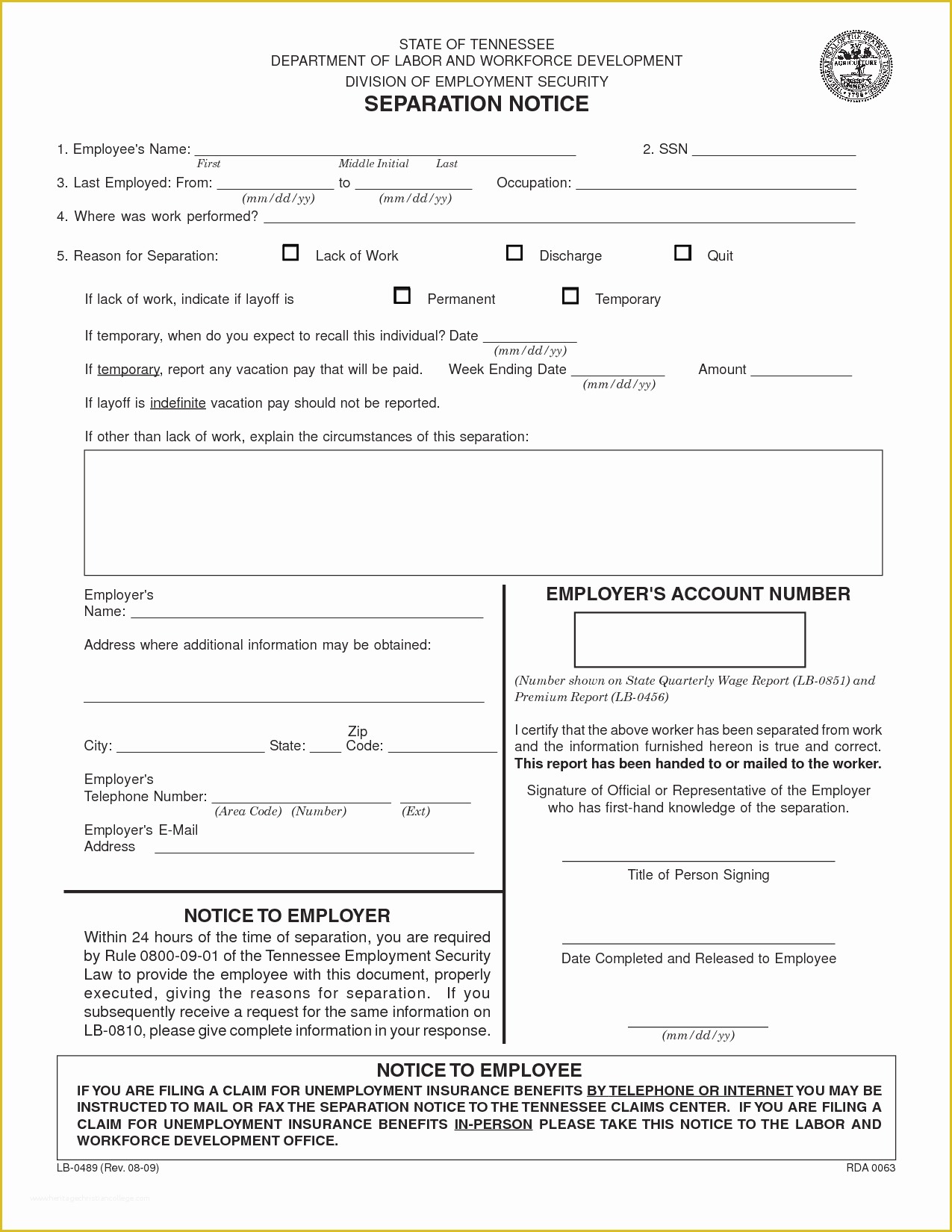 Termination form Template Free Of Employee Separation form Template Portablegasgrillweber