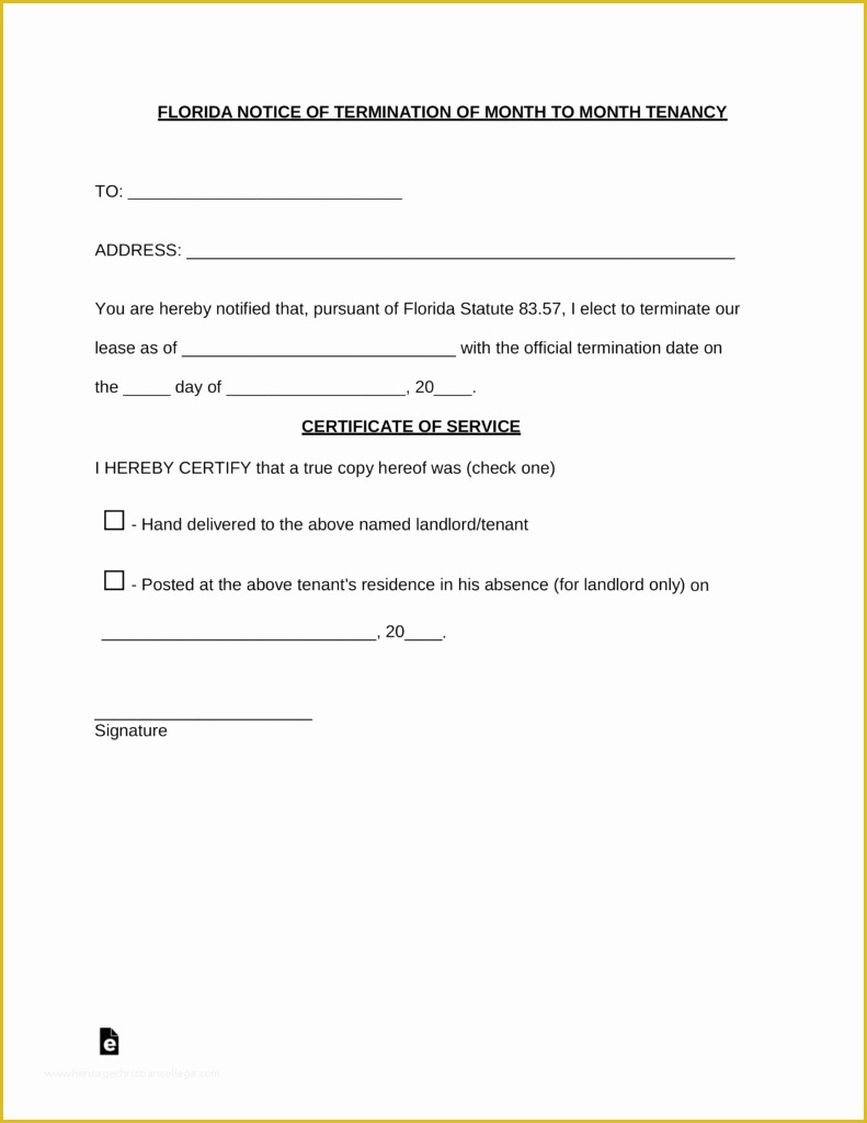 Termination form Template Free Of Free Florida Lease Termination Letter