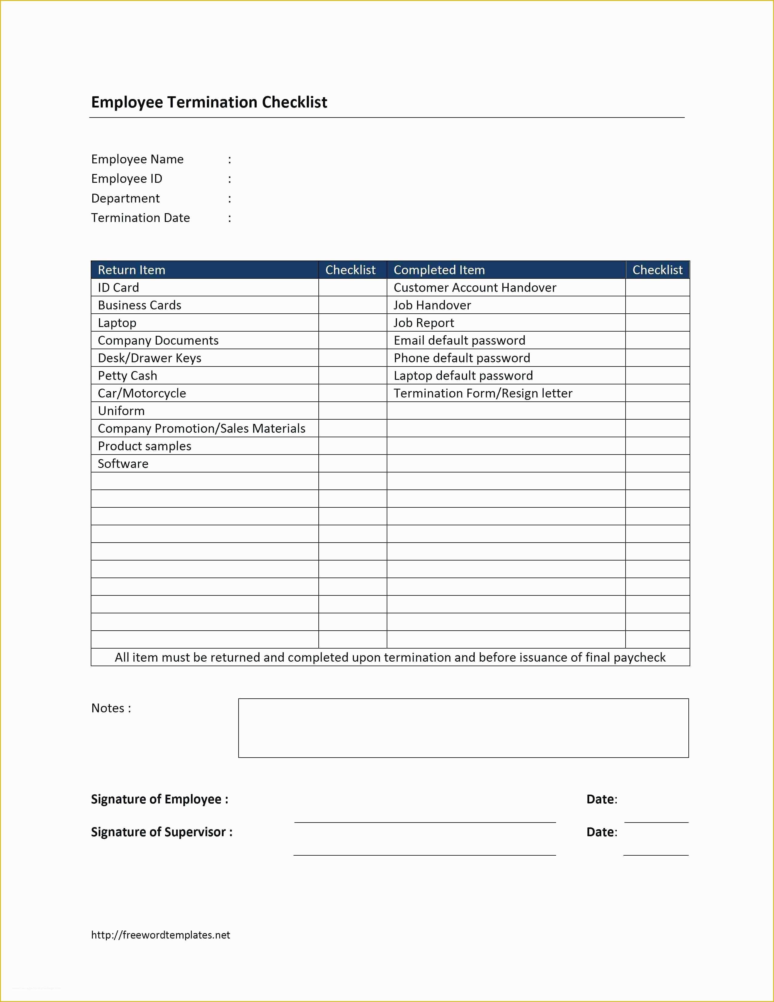 Termination form Template Free Of Template Termination Employment form Template