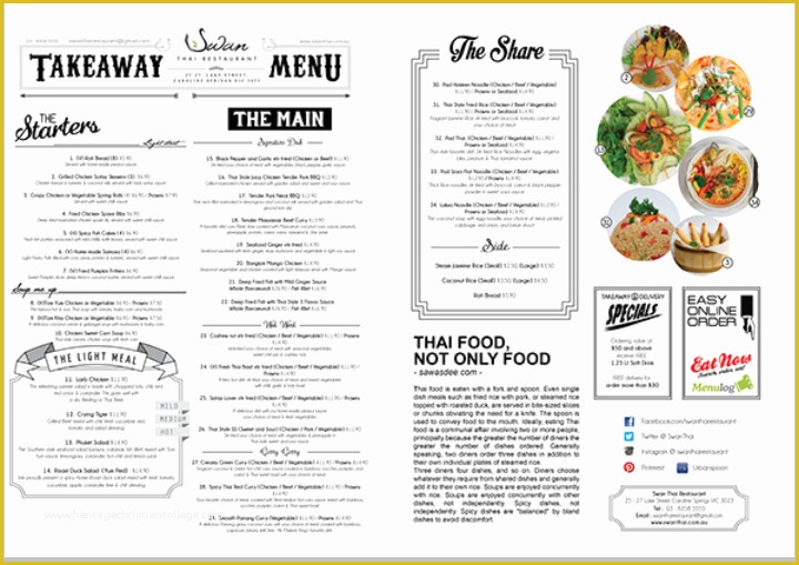 Thai Restaurant Menu Templates Free Of 15 Takeaway Menu Designs Psd Ai