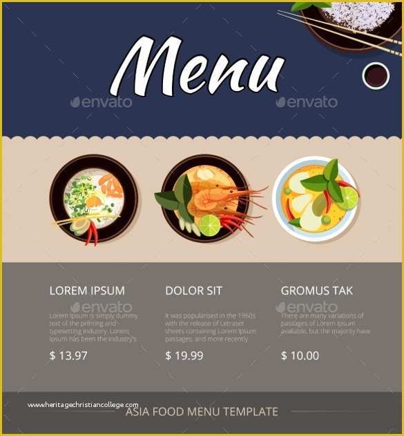 Thai Restaurant Menu Templates Free Of 21 Price Menu Template Ai Docs Psd Pages