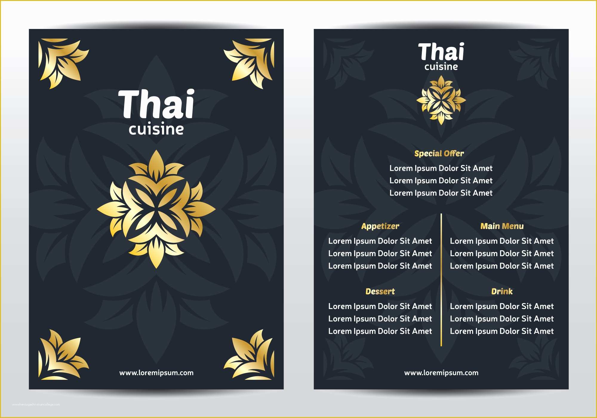 Thai Restaurant Menu Templates Free Of Elegant Thai Menu Template Download Free Vector Art