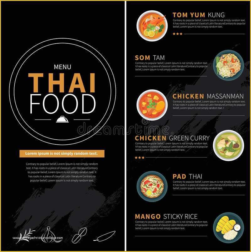 Thai Restaurant Menu Templates Free Of Thai Food Menu Stock Vector Illustration Of Brochure