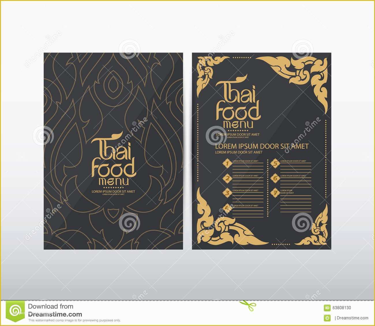 Thai Restaurant Menu Templates Free Of Thai Food Menu Template Vector Stock Illustration