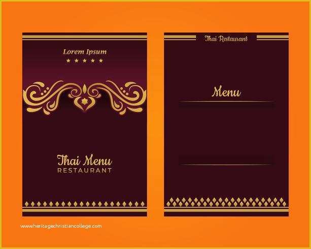 Thai Restaurant Menu Templates Free Of Thai Menu Template Download Free Vector Art Stock