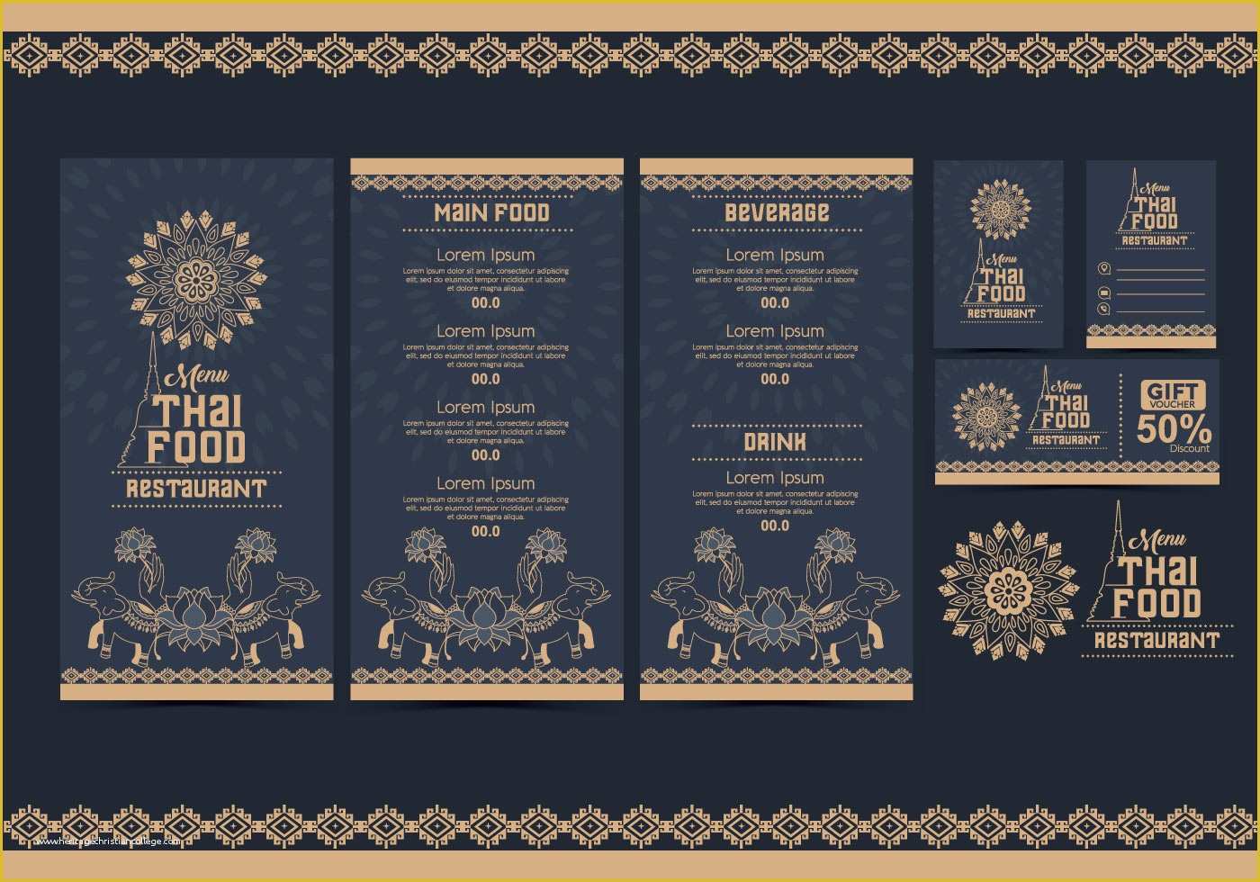 Thai Restaurant Menu Templates Free Of Thai Menu Template Vector Vol 2 Download Free Vector Art