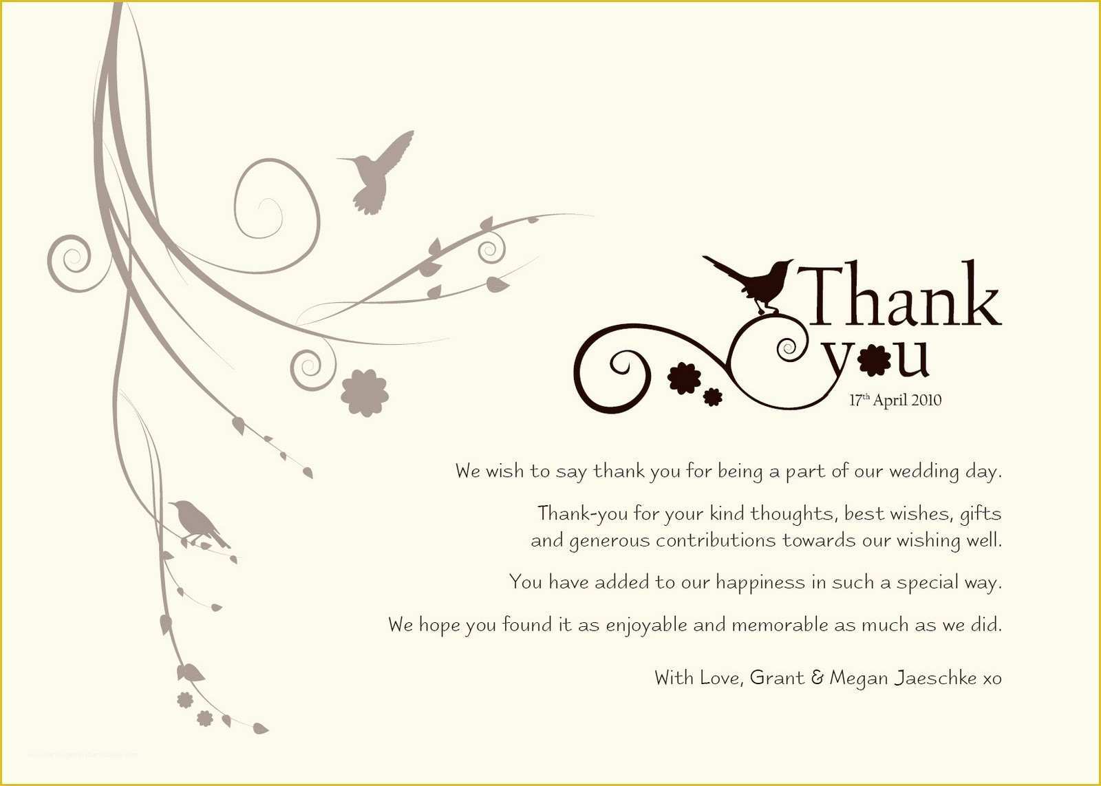Thank You Template Free Of Damsel Design Wedding "thank You" Cards