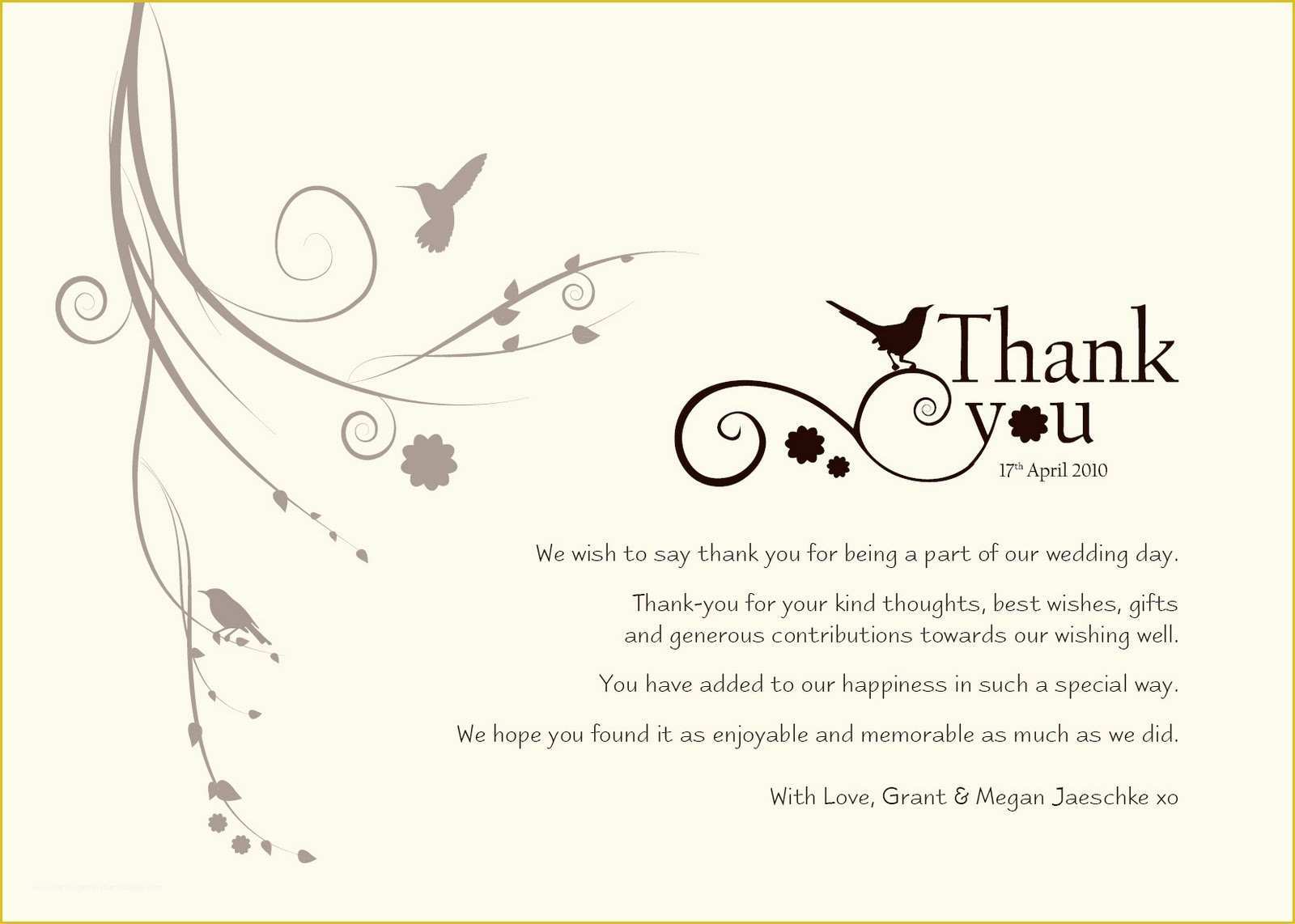 Thank You Template Free Of Damsel Design Wedding "thank You" Cards
