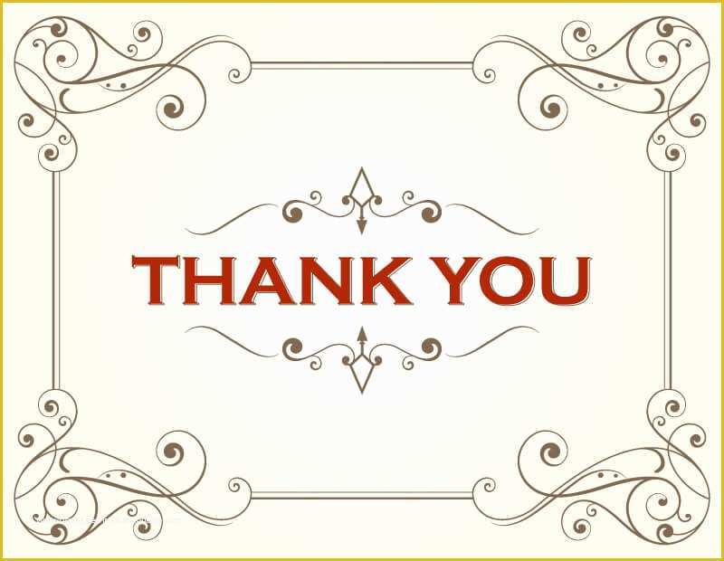 Thank You Template Free Of Thank You Card Template