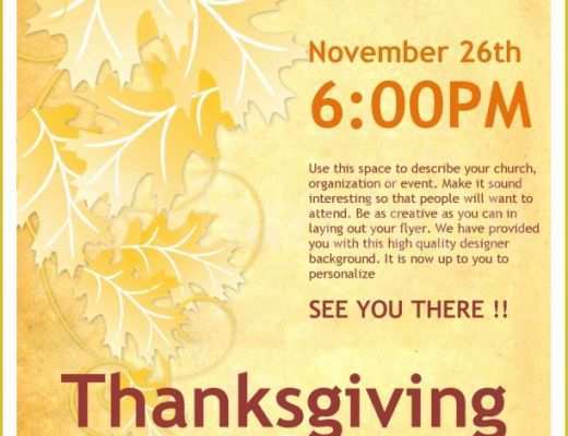 Thanksgiving Flyer Template Free Of Thanksgiving Church Flyer Template