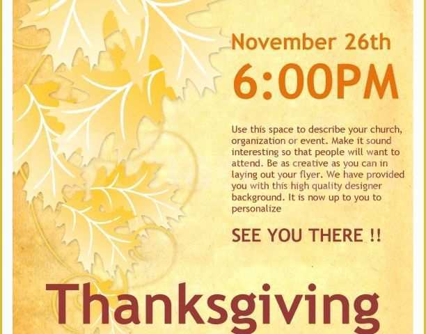 Thanksgiving Flyer Template Free Of Thanksgiving Church Flyer Template