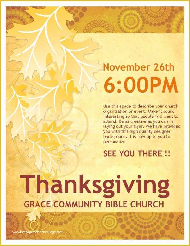 Thanksgiving Flyer Template Free Of Thanksgiving Church Flyer Template