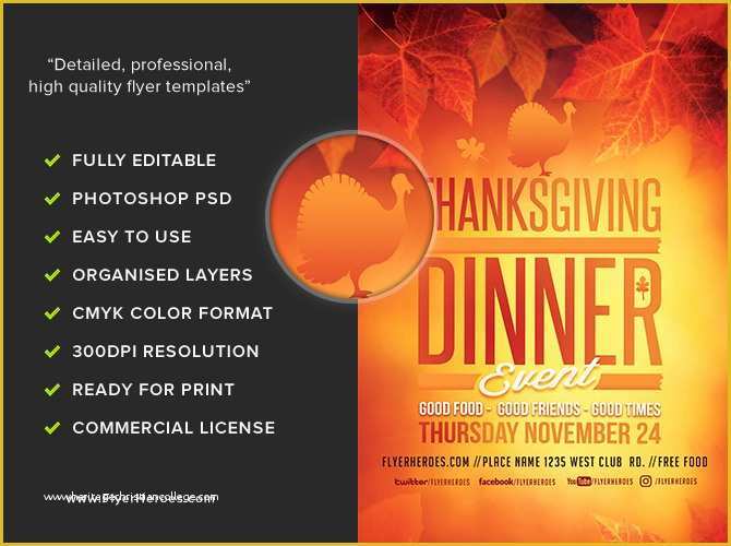 Thanksgiving Flyer Template Free Of Thanksgiving Dinner event Flyer Template Flyerheroes