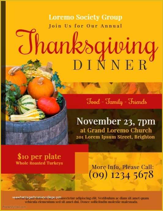 Thanksgiving Flyer Template Free Of Thanksgiving Dinner Flyer Template