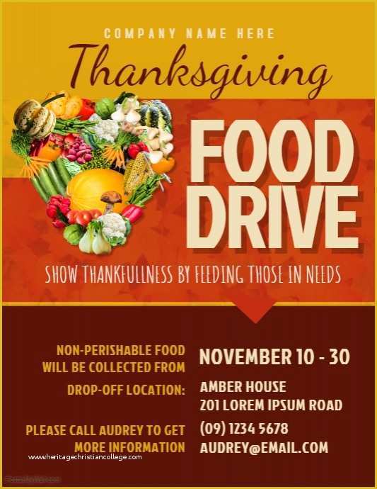 Thanksgiving Flyer Template Free Of Thanksgiving Food Drive Flyer Template