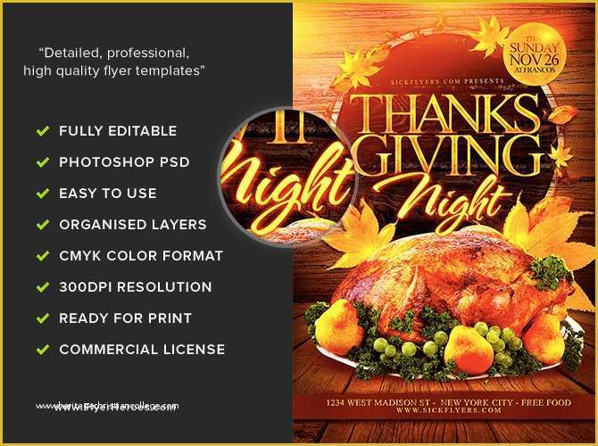 Thanksgiving Flyer Template Free Of Thanksgiving Night Flyer Template Flyerheroes