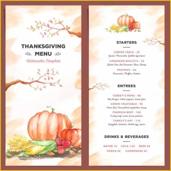 Thanksgiving Menu Template Free Of 36 Thanksgiving Menu Templates Free Sample Designs