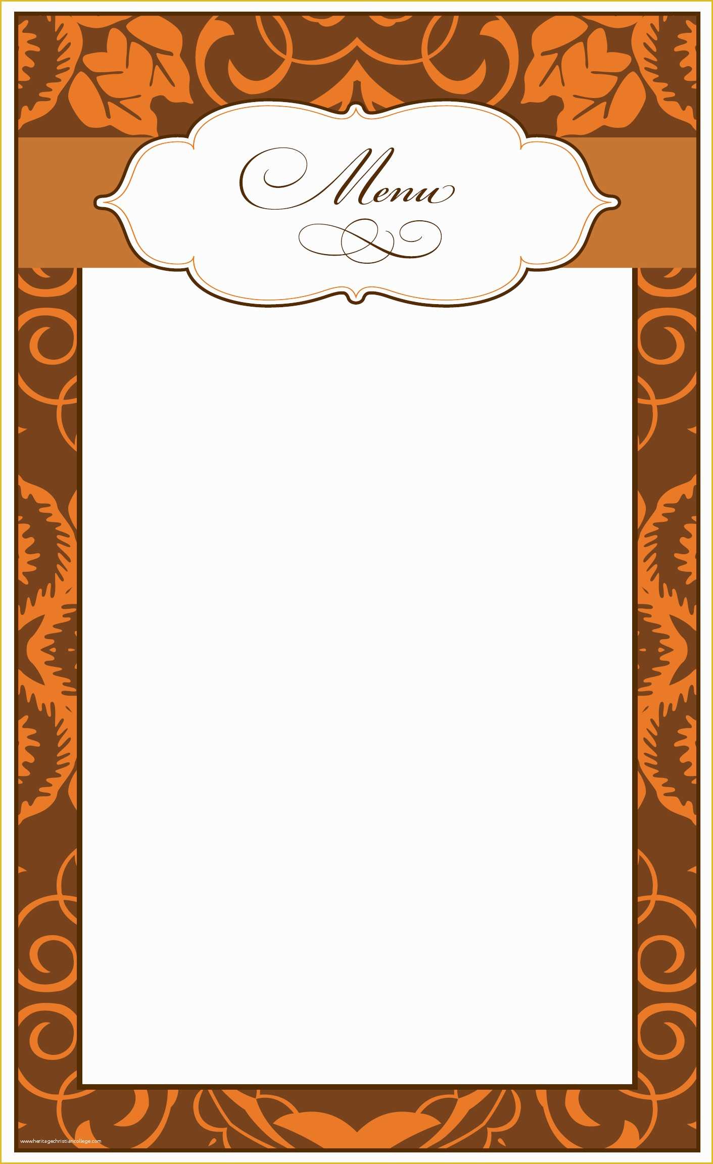 Thanksgiving Menu Template Free Of 7 Best Of Printable Blank Thanksgiving Menu